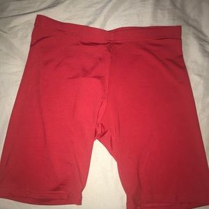 Red biker shorts